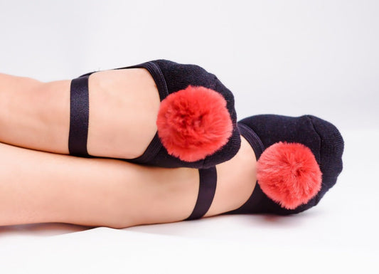 Reasons to Love the Ladies Black & Burgundy Faux Fur Pompom"