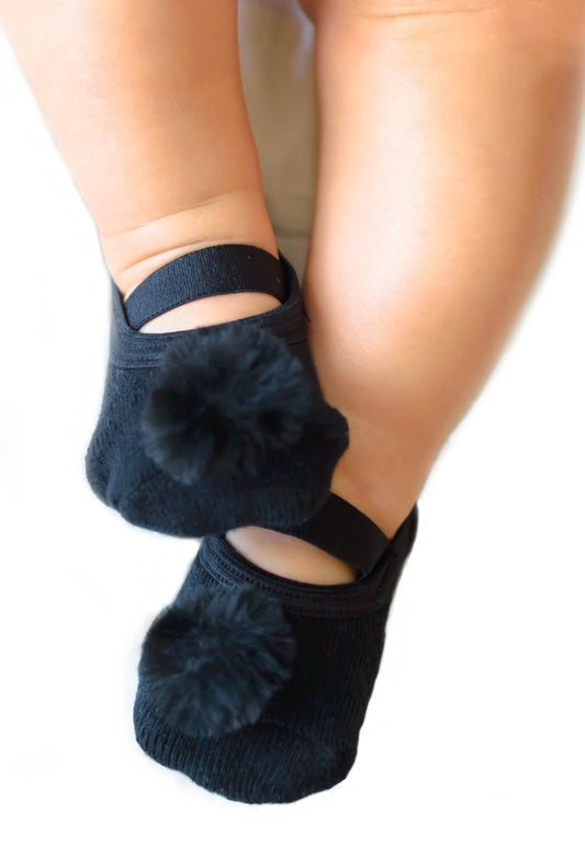 Elevate Your Winter Style with the Ladies Black & Burgundy Faux Fur Pompom
