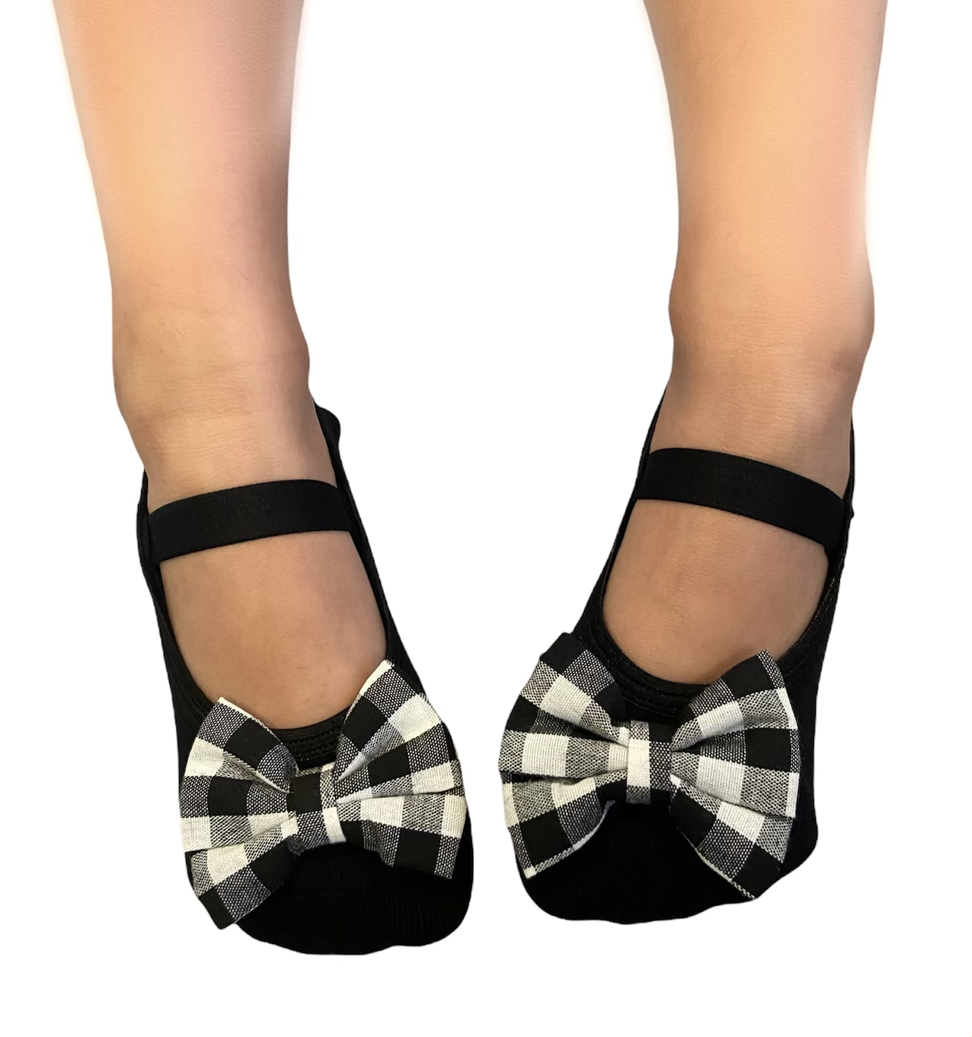 Kids Black & White Plaid bow in Black image 0