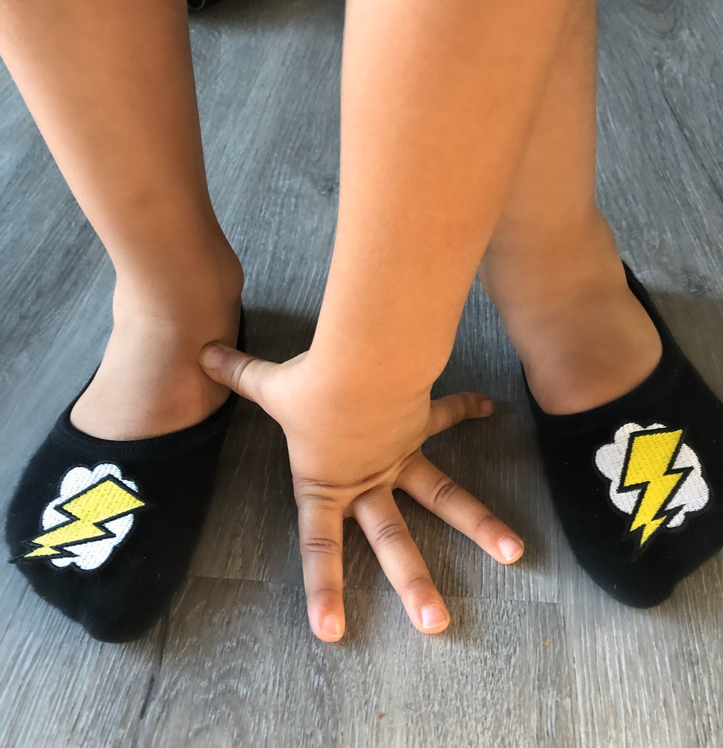 Boys Glow in the dark lightning bolt tiptoes image 1