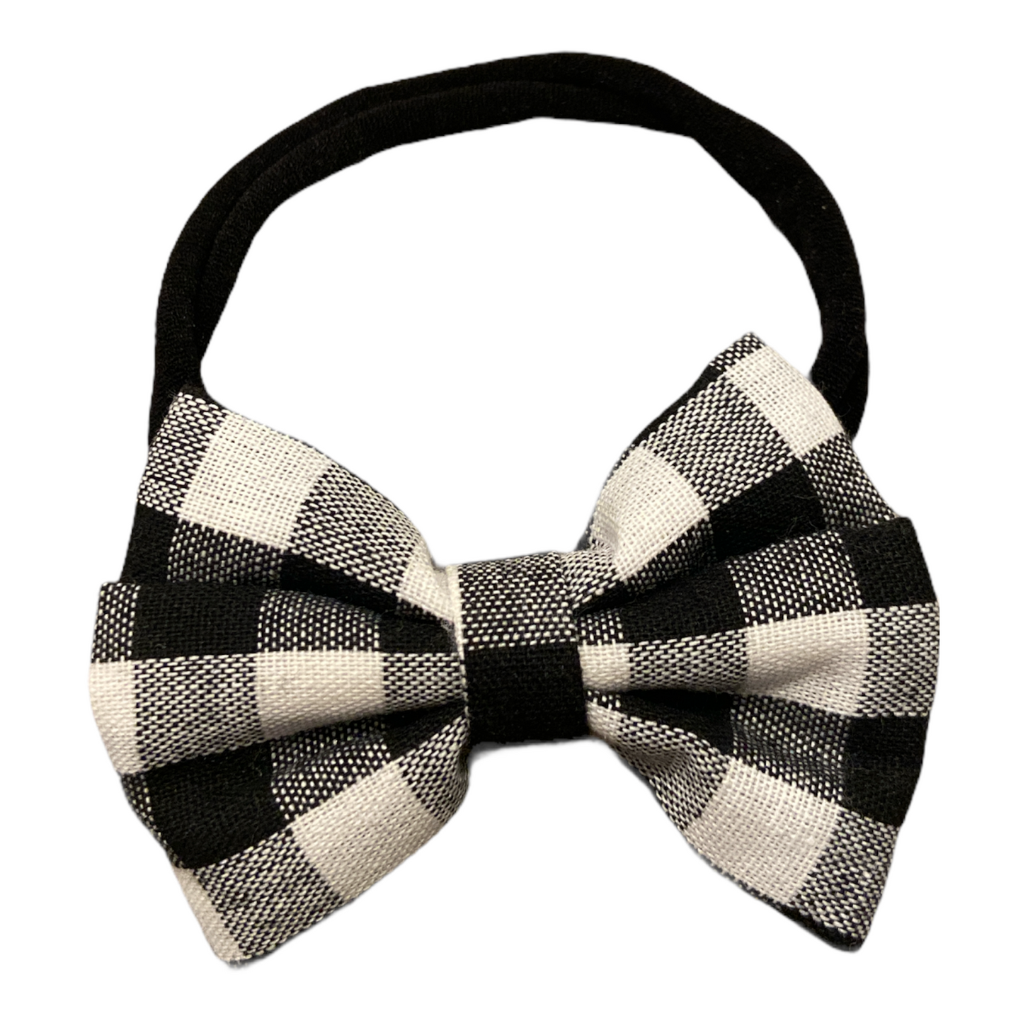 Buffalo Plaid white & black matching Bows! image 0