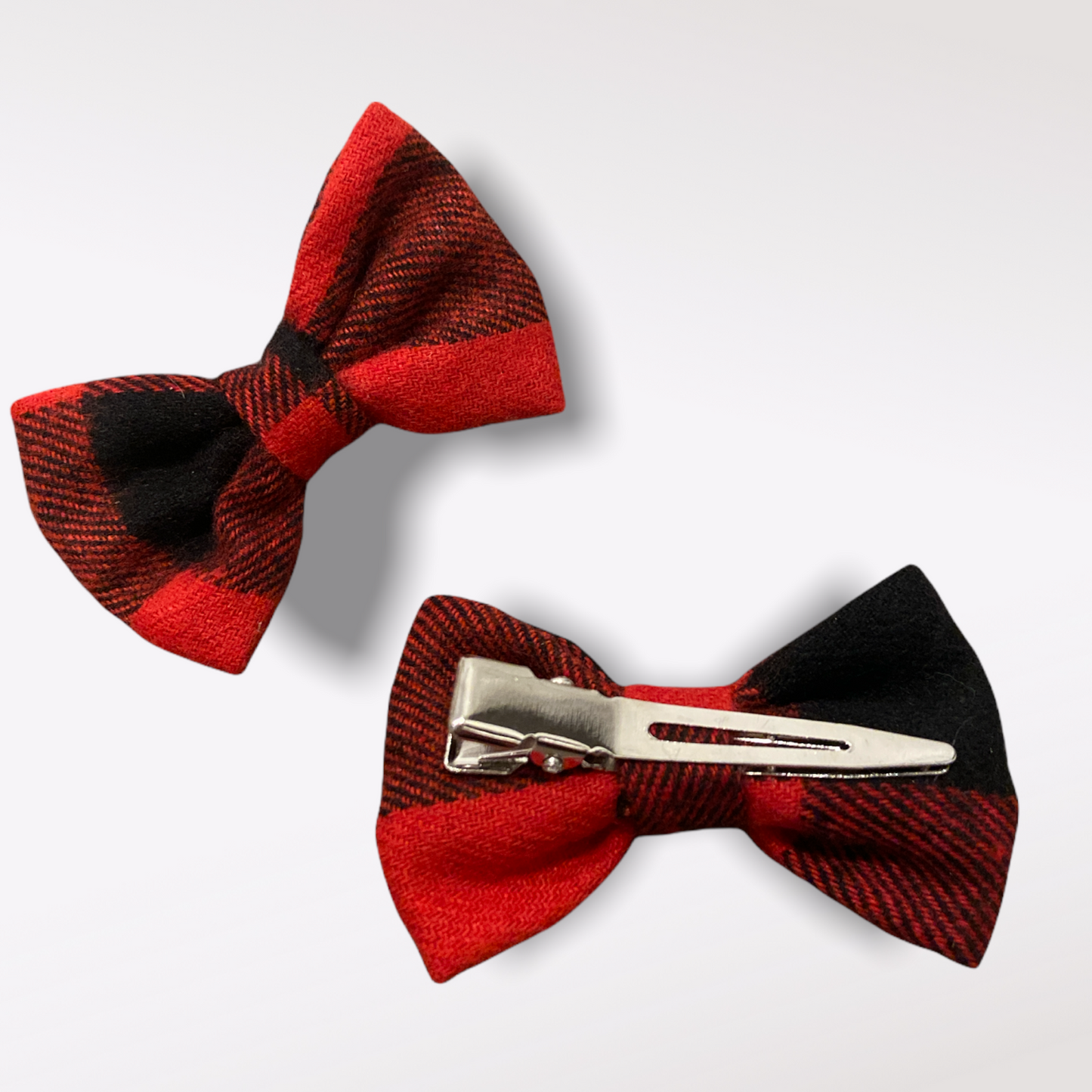 Buffalo Plaid red & black matching Bows! image 0
