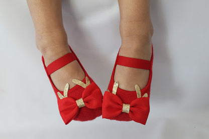 Kids Sparkly Reindeer bow image 0